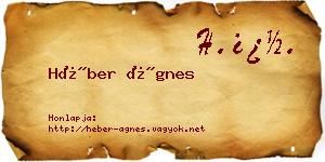 Héber Ágnes névjegykártya