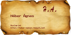 Héber Ágnes névjegykártya